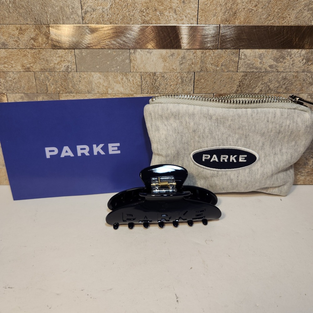 Parke Collegiate Blue Hair Claw Clip with Logo Pouch New Accessory Set